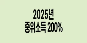 2025년 기준 중위소득 200%